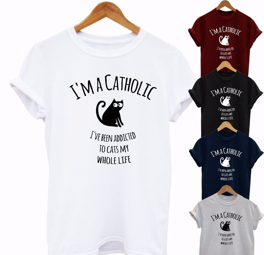 Cat Gift Crazy Lady Pet Cats Cute Mens Ladies T Shirt 2020